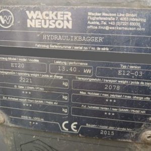 foto 2.2t minibagger Wacker Neuson ET20